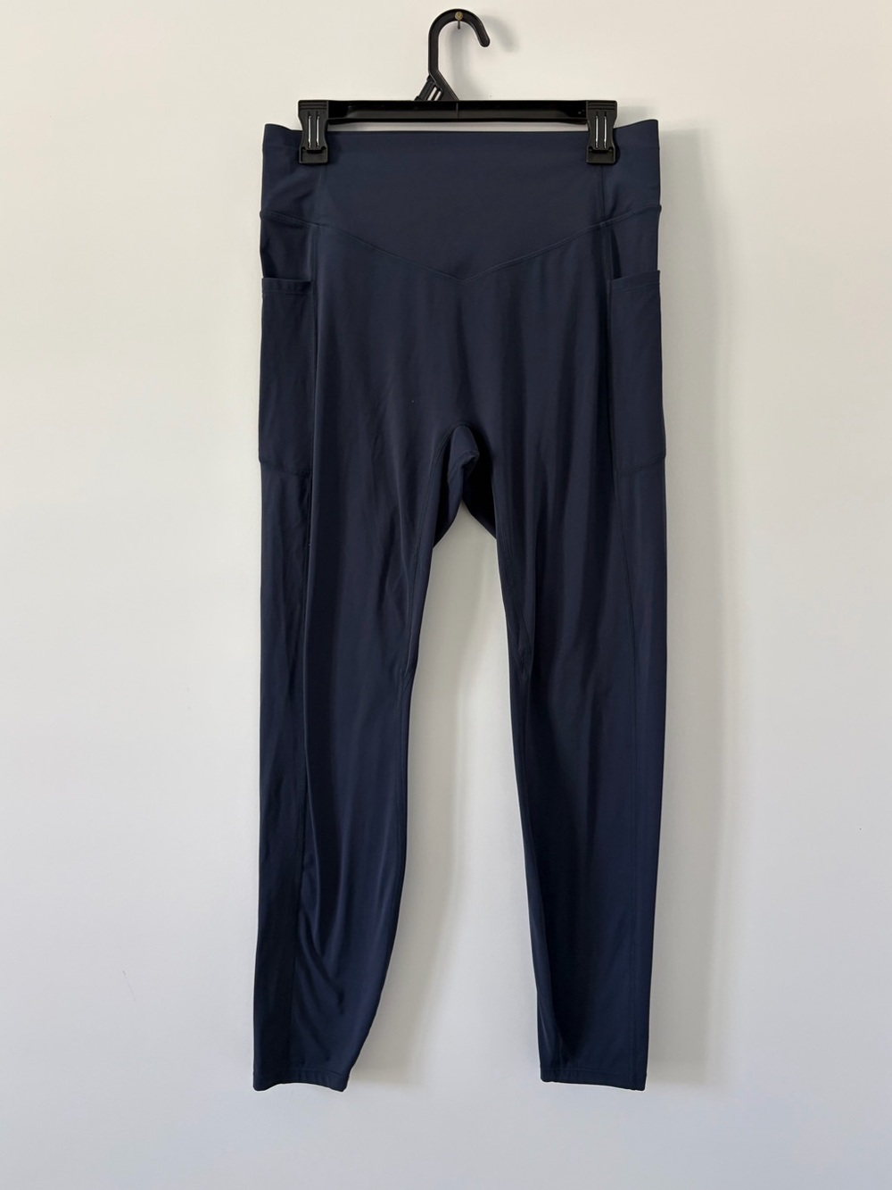 Halara UltraSculpt So Cinched Tummy Control High Rise Leggings Pockets Blue L